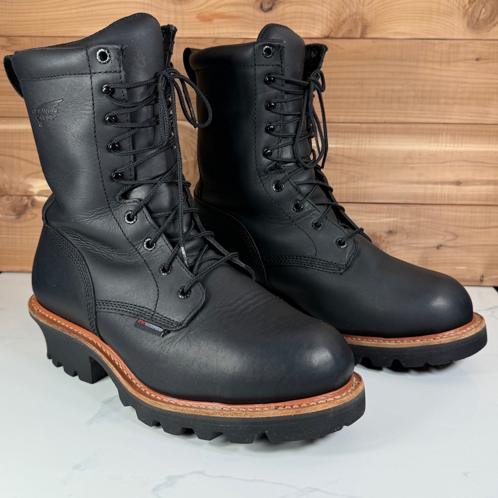 Red Wing Logger Boots Black Waterproof Steel Toe 400g Thinsulate 4416 Mens 9 E2 - Picture 10 of 16